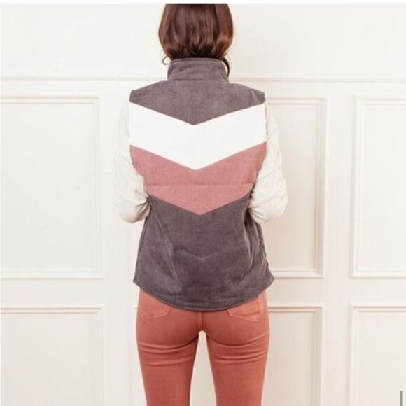 Staccato Purple Chevron Lightweight Corduroy Vest - Picture 2 of 8